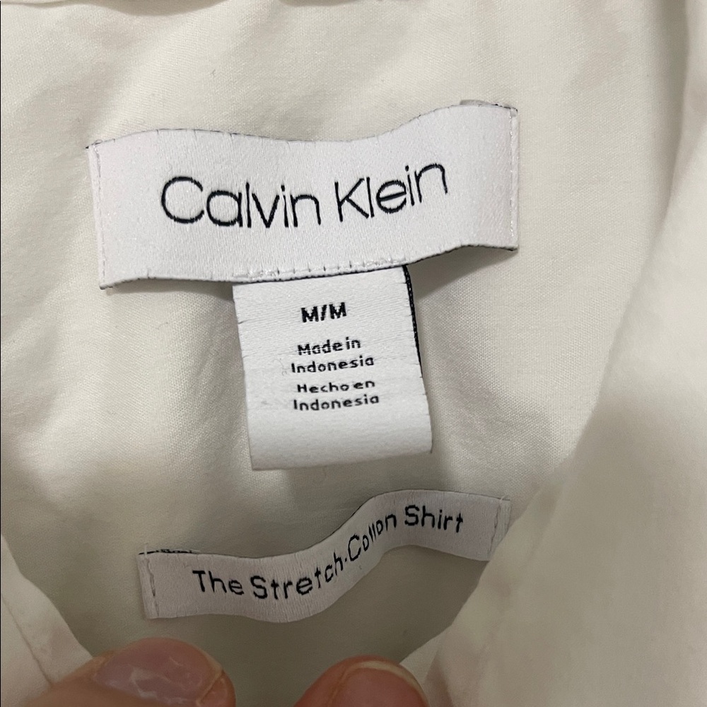 Calvin Klein Cream Button Down Shirt - Picture 3 of 6